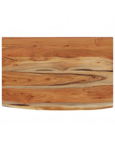 Mensola a Muro 70x40x2,5cm Rettangolare Legno Acacia Bordi Vivi 2