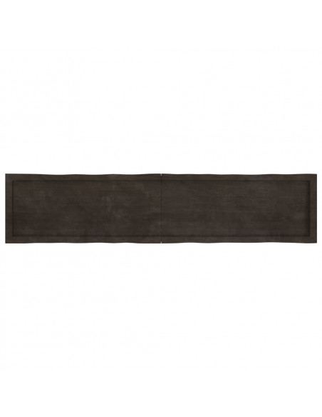 Piano Tavolo Marrone Scuro 180x40x(2-4)cm Rovere Non Trattato