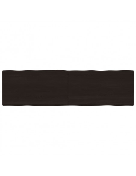 Piano Tavolo Marrone Scuro 180x50x(2-4) cm Rovere Non Trattato