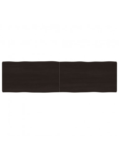 Piano Tavolo Marrone Scuro 180x50x(2-6)cm Rovere Non Trattato