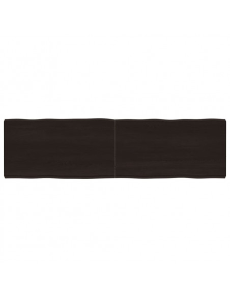 Piano Tavolo Marrone Scuro 180x50x(2-6)cm Rovere Non Trattato