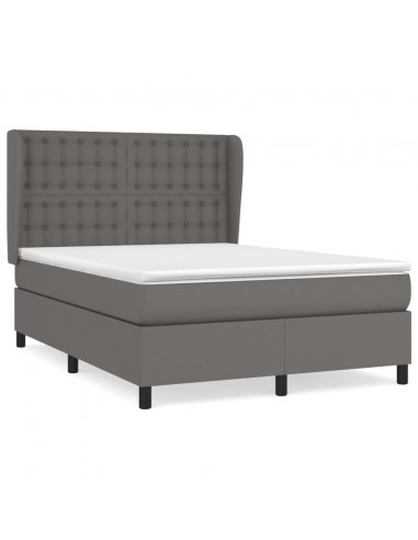 Giroletto a Molle con Materasso Grigio 140x200 cm in Similpelle