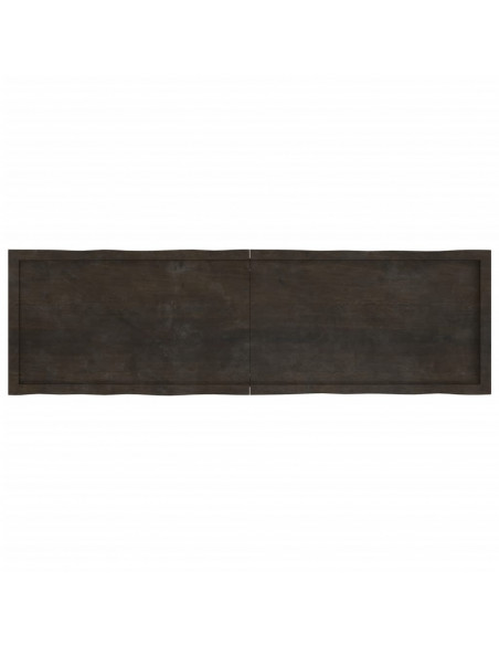 Piano Tavolo Marrone Scuro 180x50x(2-6)cm Rovere Non Trattato