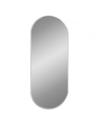 Specchio da Parete Argento 60x25 cm Ovale