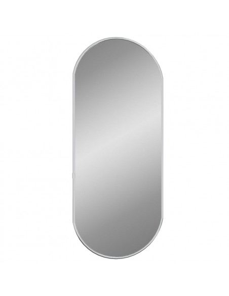 Specchio da Parete Argento 60x25 cm Ovale