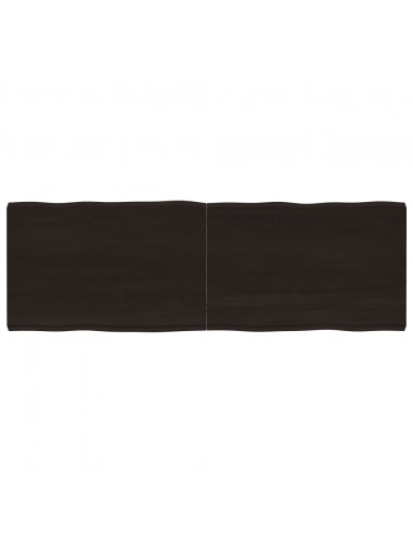 Piano Tavolo Marrone Scuro 180x60x(2-6)cm Rovere Non Trattato