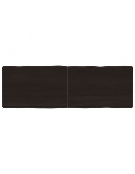 Piano Tavolo Marrone Scuro 180x60x(2-6)cm Rovere Non Trattato