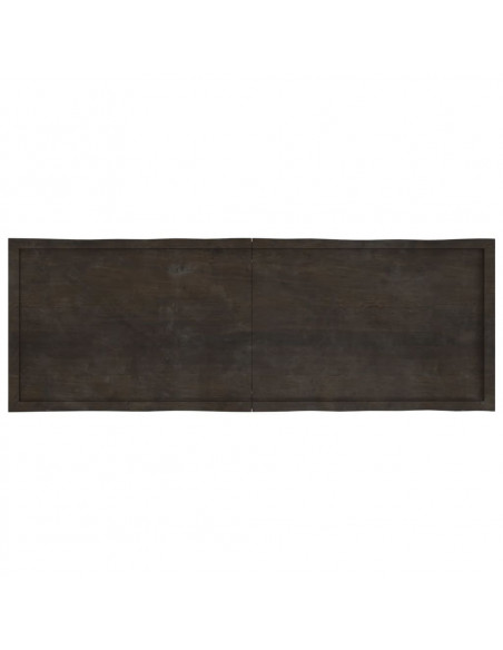 Piano Tavolo Marrone Scuro 180x60x(2-6)cm Rovere Non Trattato