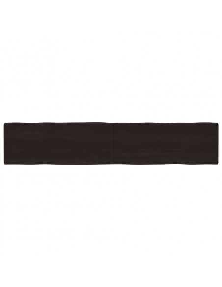 Piano Tavolo Marrone Scuro 200x40x(2-4)cm Rovere Non Trattato