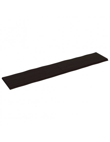 Piano Tavolo Marrone Scuro 200x40x(2-4)cm Rovere Non Trattato