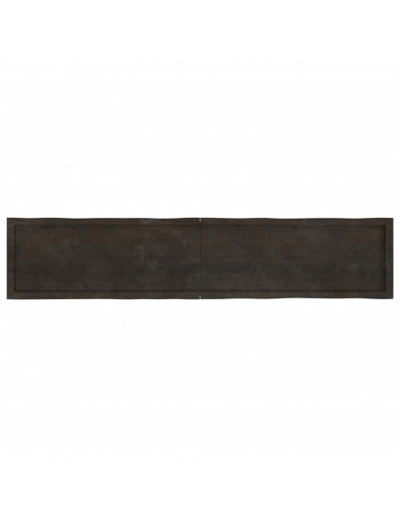 Piano Tavolo Marrone Scuro 200x40x(2-4)cm Rovere Non Trattato