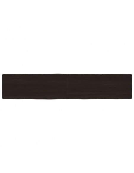 Piano Tavolo Marrone Scuro 200x40x(2-6)cm Rovere Non Trattato