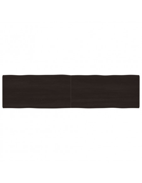 Piano Tavolo Marrone Scuro 200x50x(2-4)cm Rovere Non Trattato