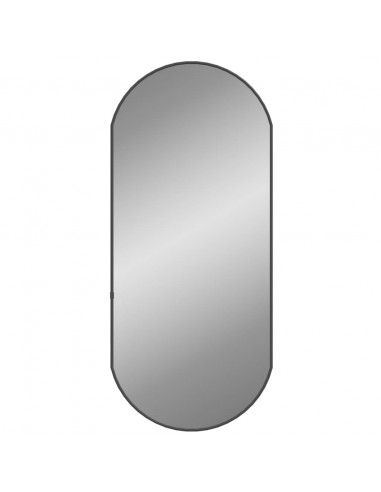 Specchio da Parete Nero 80x35 cm Ovale