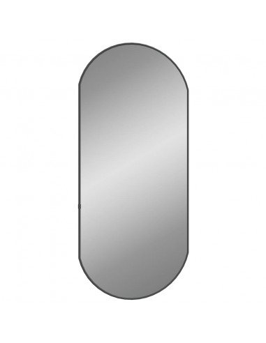 Specchio da Parete Nero 80x35 cm Ovale
