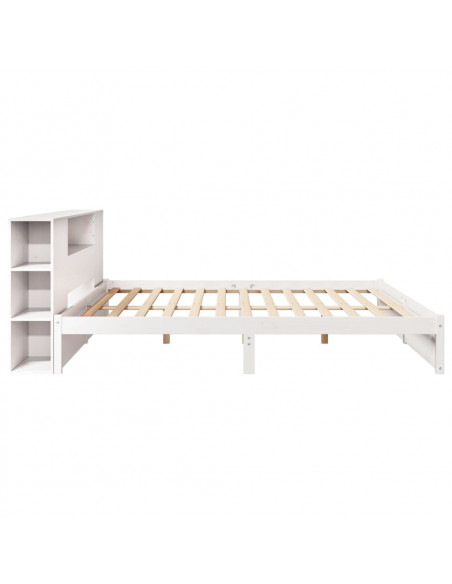 Letto Libreria senza Materasso Bianco 200x200 cm Legno di Pino