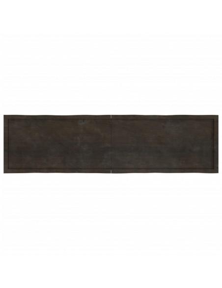 Piano Tavolo Marrone Scuro 200x50x(2-4)cm Rovere Non Trattato