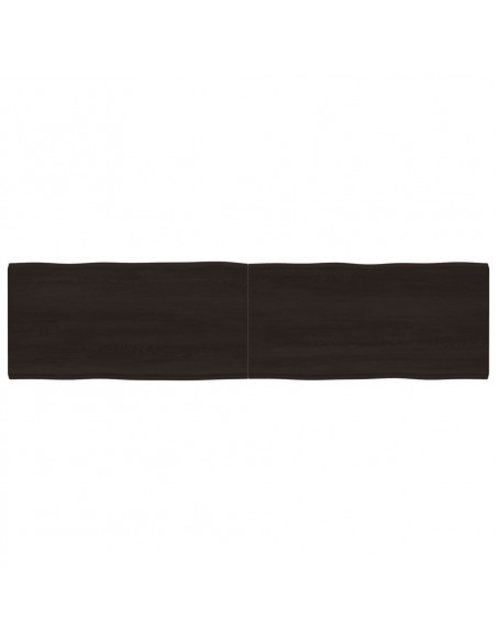 Piano Tavolo Marrone Scuro 200x50x(2-6) cm Rovere Non Trattato