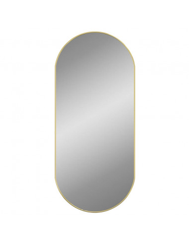 Specchio da Parete Dorato 100x45 cm Ovale