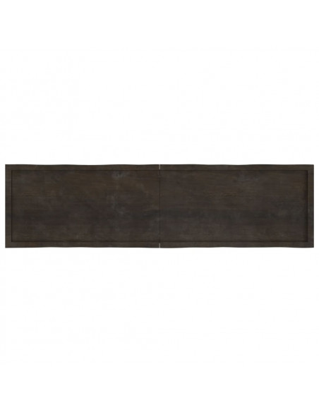 Piano Tavolo Marrone Scuro 200x50x(2-6) cm Rovere Non Trattato