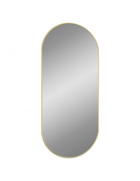 Specchio da Parete Dorato 100x45 cm Ovale