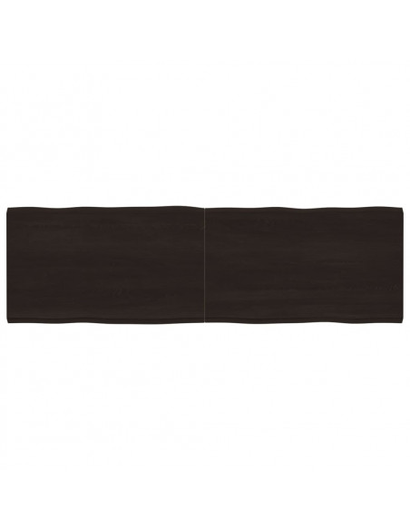 Piano Tavolo Marrone Scuro 200x60x(2-4) cm Rovere Non Trattato