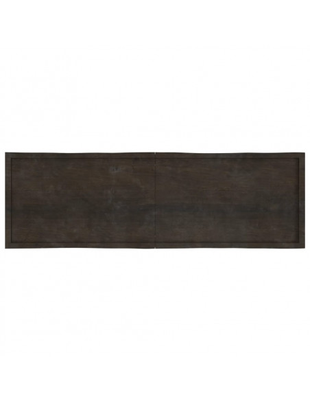 Piano Tavolo Marrone Scuro 200x60x(2-6)cm Rovere Non Trattato