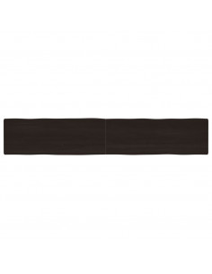 Piano Tavolo Marrone Scuro 220x40x(2-4)cm Rovere Non Trattato 2