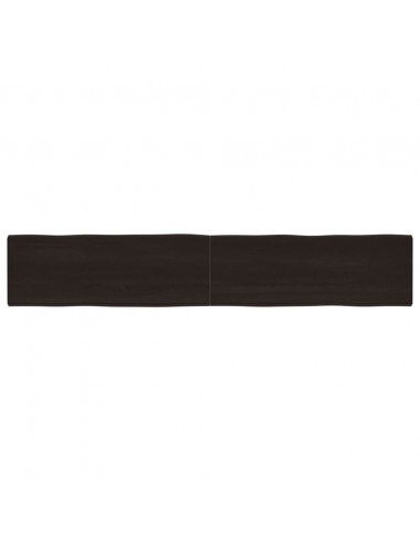 Piano Tavolo Marrone Scuro 220x40x(2-4)cm Rovere Non Trattato
