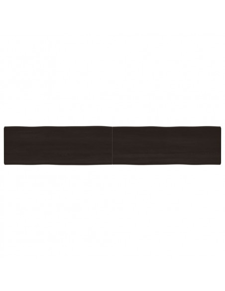 Piano Tavolo Marrone Scuro 220x40x(2-4)cm Rovere Non Trattato