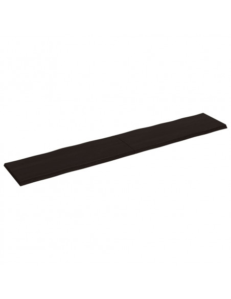 Piano Tavolo Marrone Scuro 220x40x(2-4)cm Rovere Non Trattato