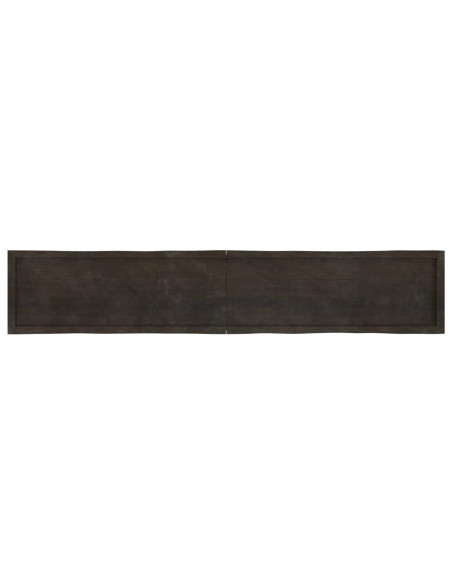 Piano Tavolo Marrone Scuro 220x40x(2-4)cm Rovere Non Trattato