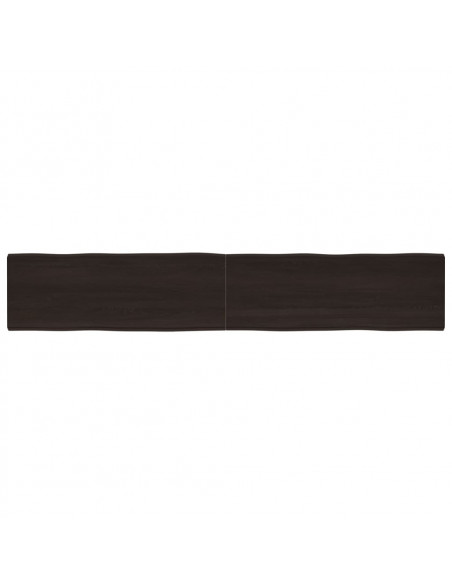 Piano Tavolo Marrone Scuro 220x40x(2-6)cm Rovere Non Trattato