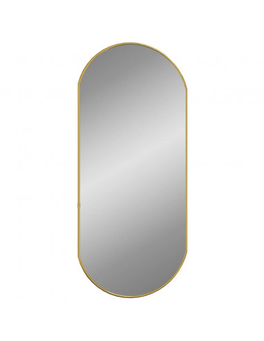 Specchio da Parete Dorato 80x35 cm Ovale