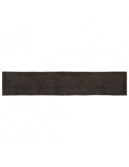 Piano Tavolo Marrone Scuro 220x40x(2-6)cm Rovere Non Trattato