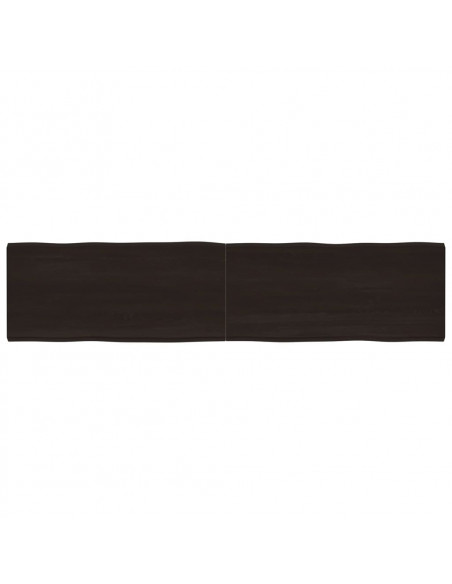 Piano Tavolo Marrone Scuro 220x50x(2-4)cm Rovere Non Trattato