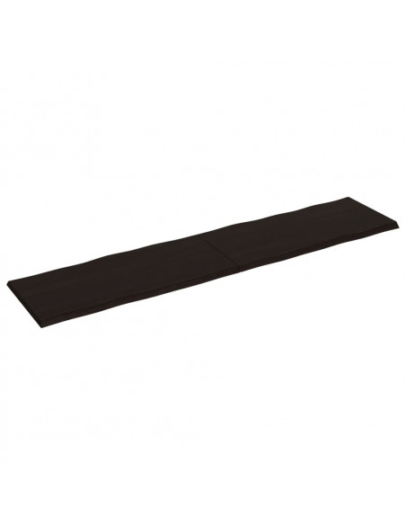 Piano Tavolo Marrone Scuro 220x50x(2-4)cm Rovere Non Trattato