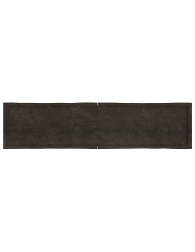 Piano Tavolo Marrone Scuro 220x50x(2-4)cm Rovere Non Trattato
