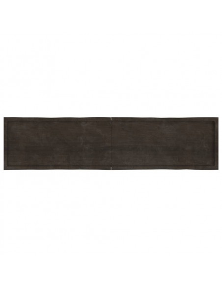 Piano Tavolo Marrone Scuro 220x50x(2-4)cm Rovere Non Trattato