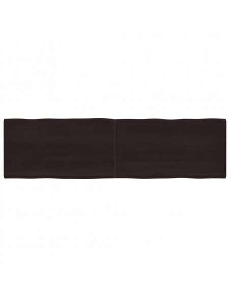 Piano Tavolo Marrone Scuro 220x60x(2-4)cm Rovere Non Trattato