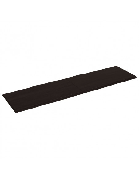 Piano Tavolo Marrone Scuro 220x60x(2-4)cm Rovere Non Trattato