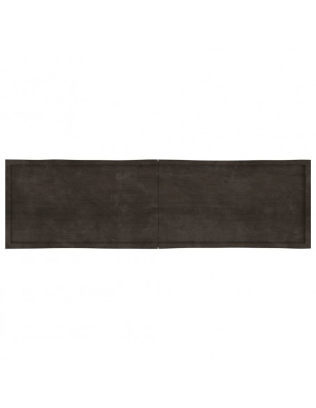 Piano Tavolo Marrone Scuro 220x60x(2-4)cm Rovere Non Trattato