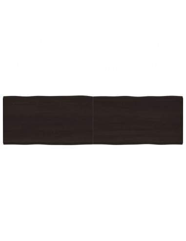 Piano Tavolo Marrone Scuro 220x60x(2-6)cm Rovere Non Trattato