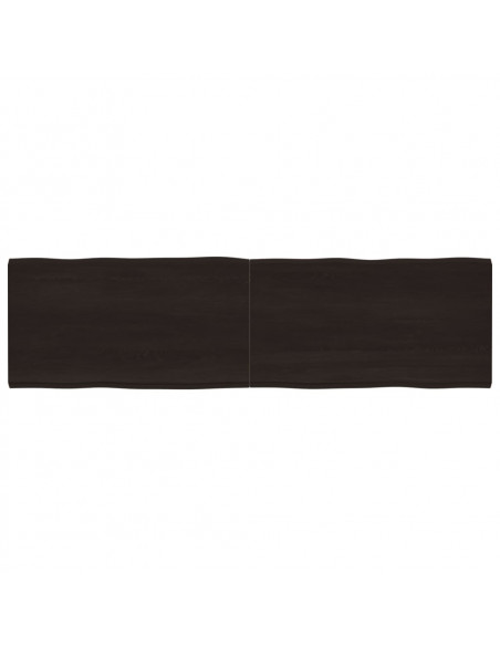 Piano Tavolo Marrone Scuro 220x60x(2-6)cm Rovere Non Trattato