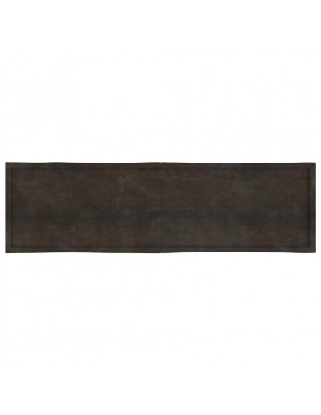 Piano Tavolo Marrone Scuro 220x60x(2-6)cm Rovere Non Trattato