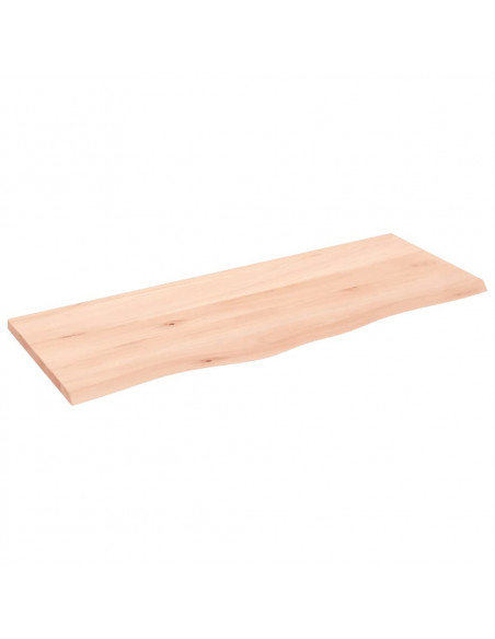 Piano per Tavolo 100x40x2 cm in Rovere Massello Non Trattato