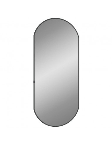 Specchio da Parete Nero 70x30 cm Ovale