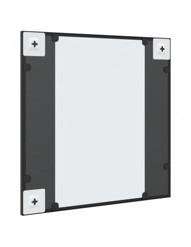 Specchio da Parete Nero 50x50 cm Quadrato in Ferro