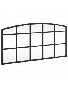 Specchio da Parete Nero 60x30 cm Arco in Ferro 2