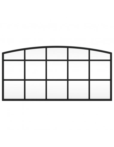 Specchio da Parete Nero 60x30 cm Arco in Ferro